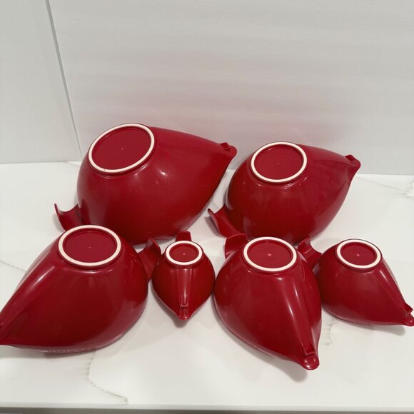 Randy Kaas POURfect 6 Piece Set Mixing Measuring Nesting Bowls Cups and ML Red - Picture 6 of 11